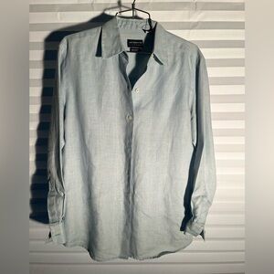 Liz Claiborne , Liz Sport light blue Irish linen, button-down shirt,S.